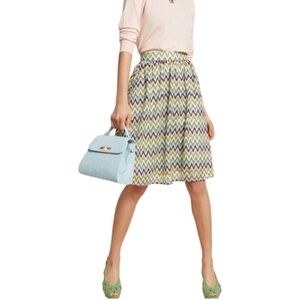 Modcloth Daytime Dazzler Chevron Skirt Preppy Retro Office Chic Pockets Sz S